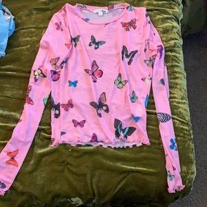 FASHION NOVA MESH BUTTERFLY TOP